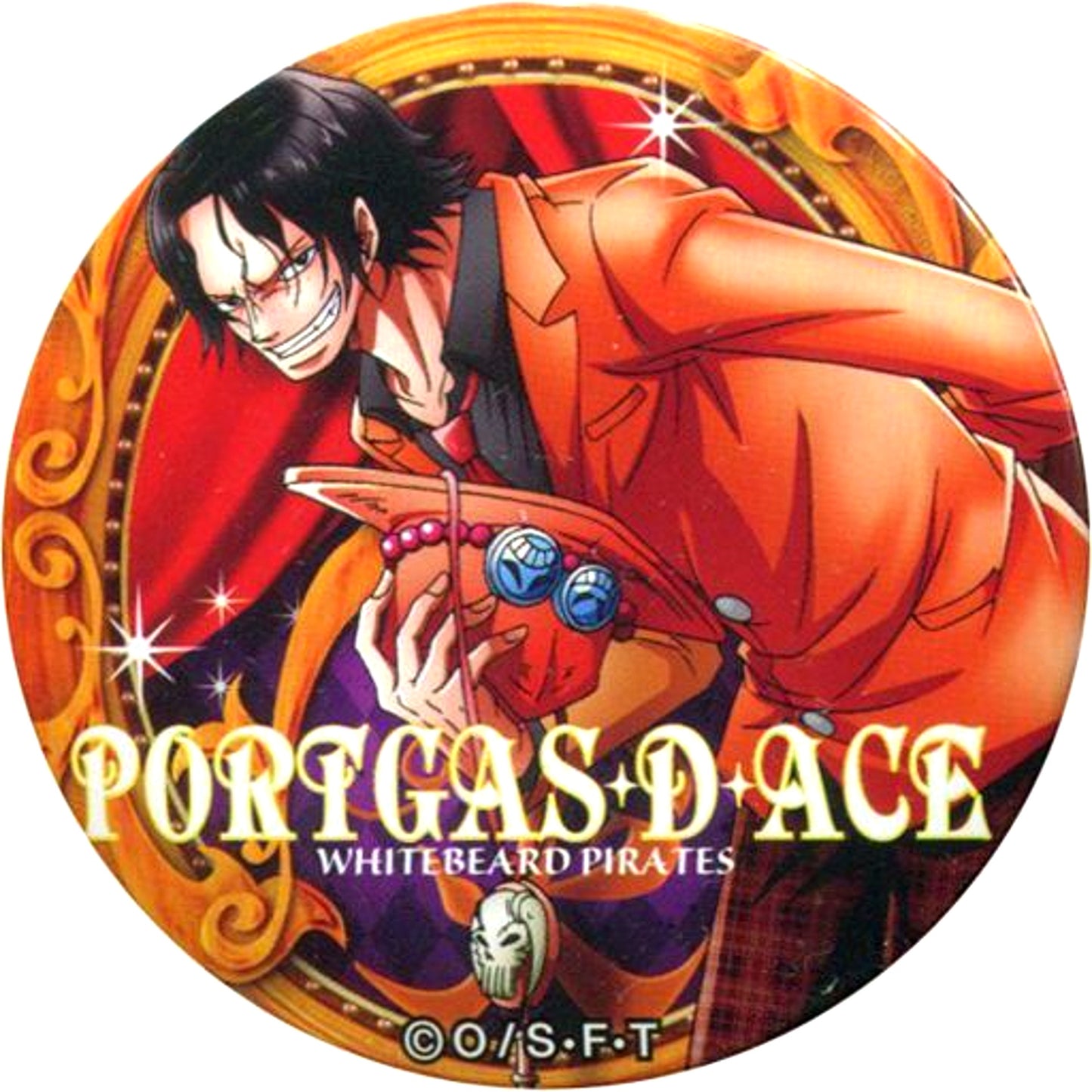 Portgas D. Ace One Piece Fire Yakara Button Vol.9 PARTY Mugiwara Store Limited [USED]