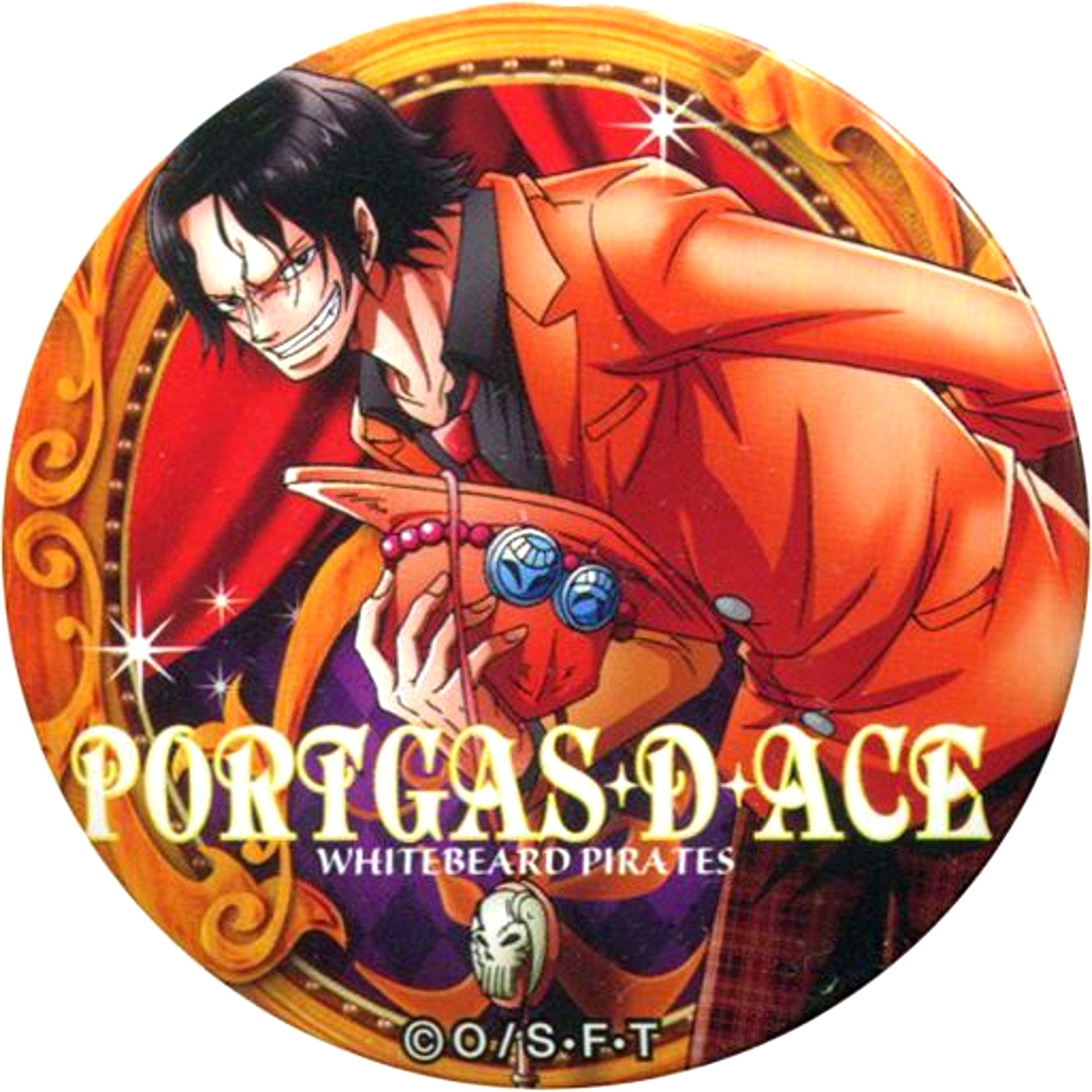 Portgas D. Ace One Piece Fire Yakara Button Vol.9 PARTY Mugiwara Store Limited [USED]