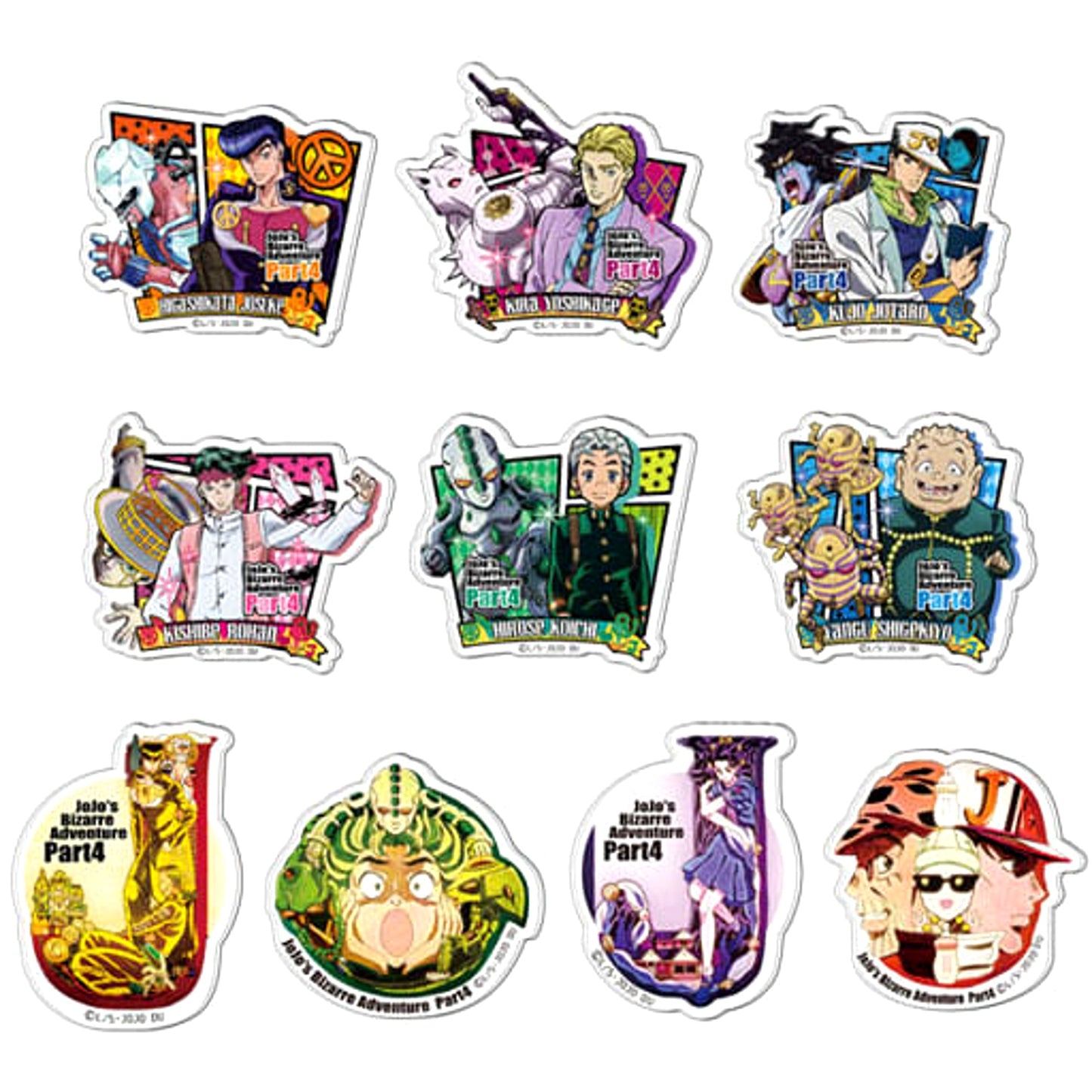 Josuke Higashikata & Others JoJo's Bizarre Adventure Part 4: Diamond is Unbreakable All 10 Types Set Acrylic Badge Vol.2 [USED]