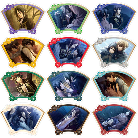 Hakuouki: Shinkai Toshizo Hijikata & Others Fortune Acrylic Art Badges Vol.2 All 12 Types Set Buttons [USED]