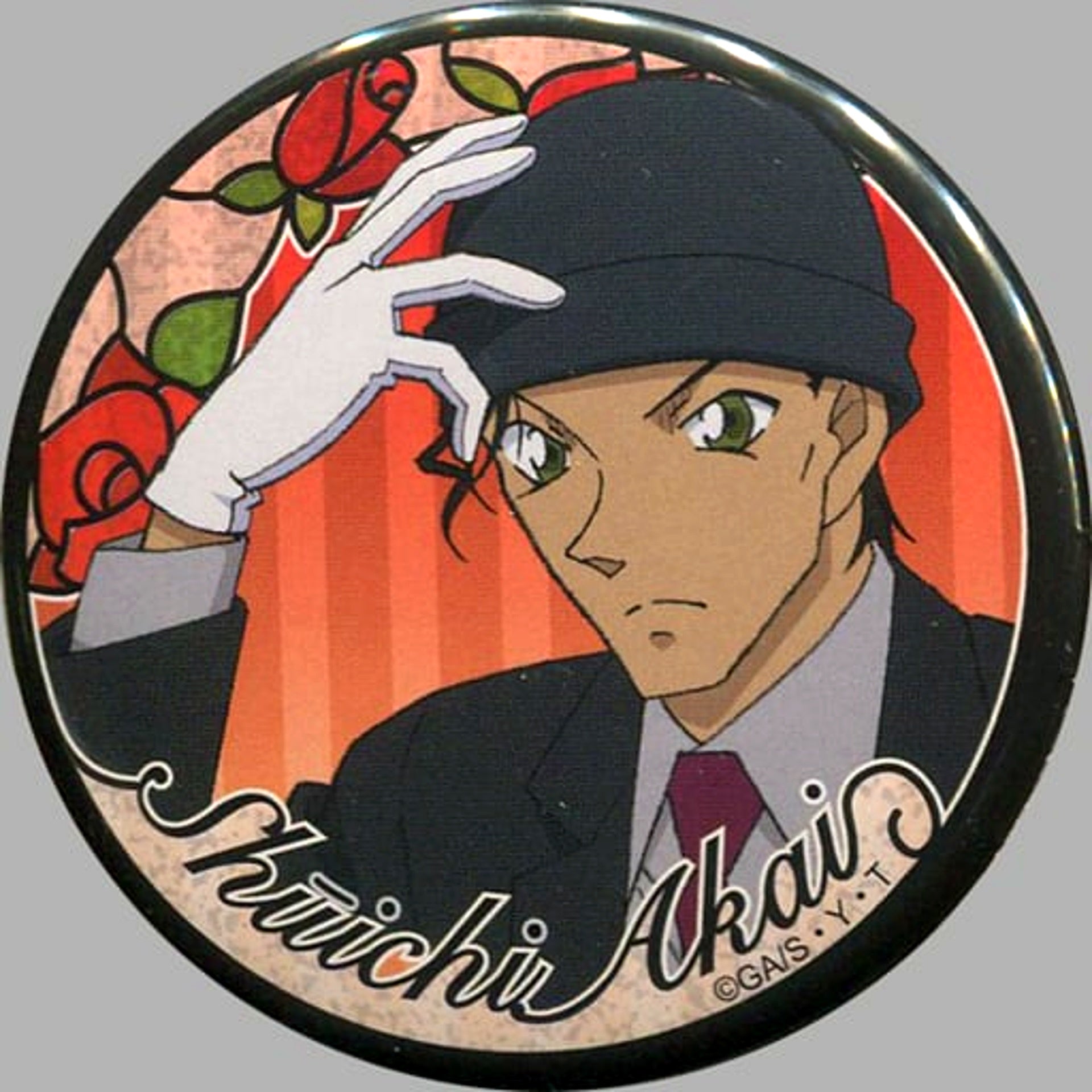 Shuichi Akai Detective Conan 14 Rose Button [USED]