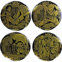One Piece Film Gold Luffy & Others Yakara Can Badge 7-Eleven Limited Part 1 Advance Ticket Benefit Set of 4 Buttons [USED]