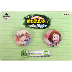 Katsuki Bakugo Ochaco Uraraka My Hero Academia Ichiban Kuji Vacation Time! Button Set Prize G [USED]