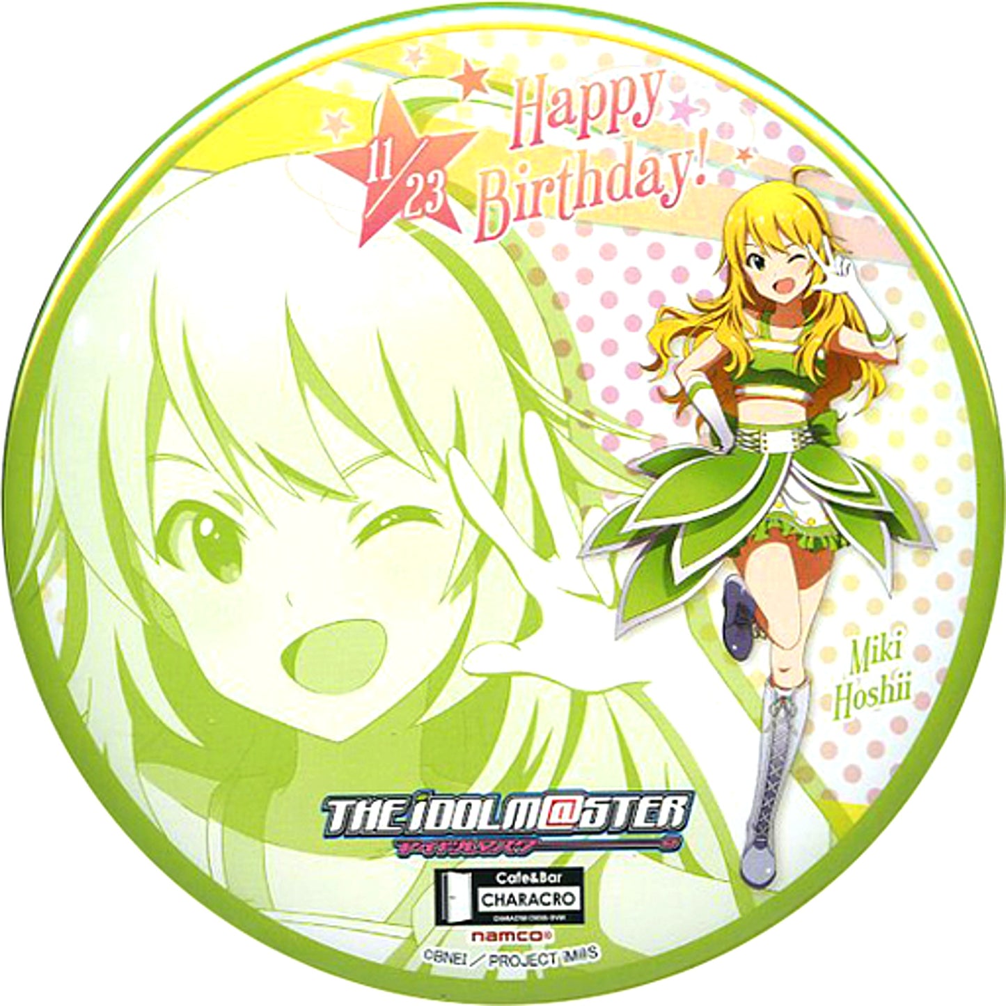 Miki Hoshii Birthday Festival 2016 Stand Badge Cafe & Bar Characro feat. The Idolmaster Miki Hoshii Birthday Festival Set Premium Bandai Limited [USED]