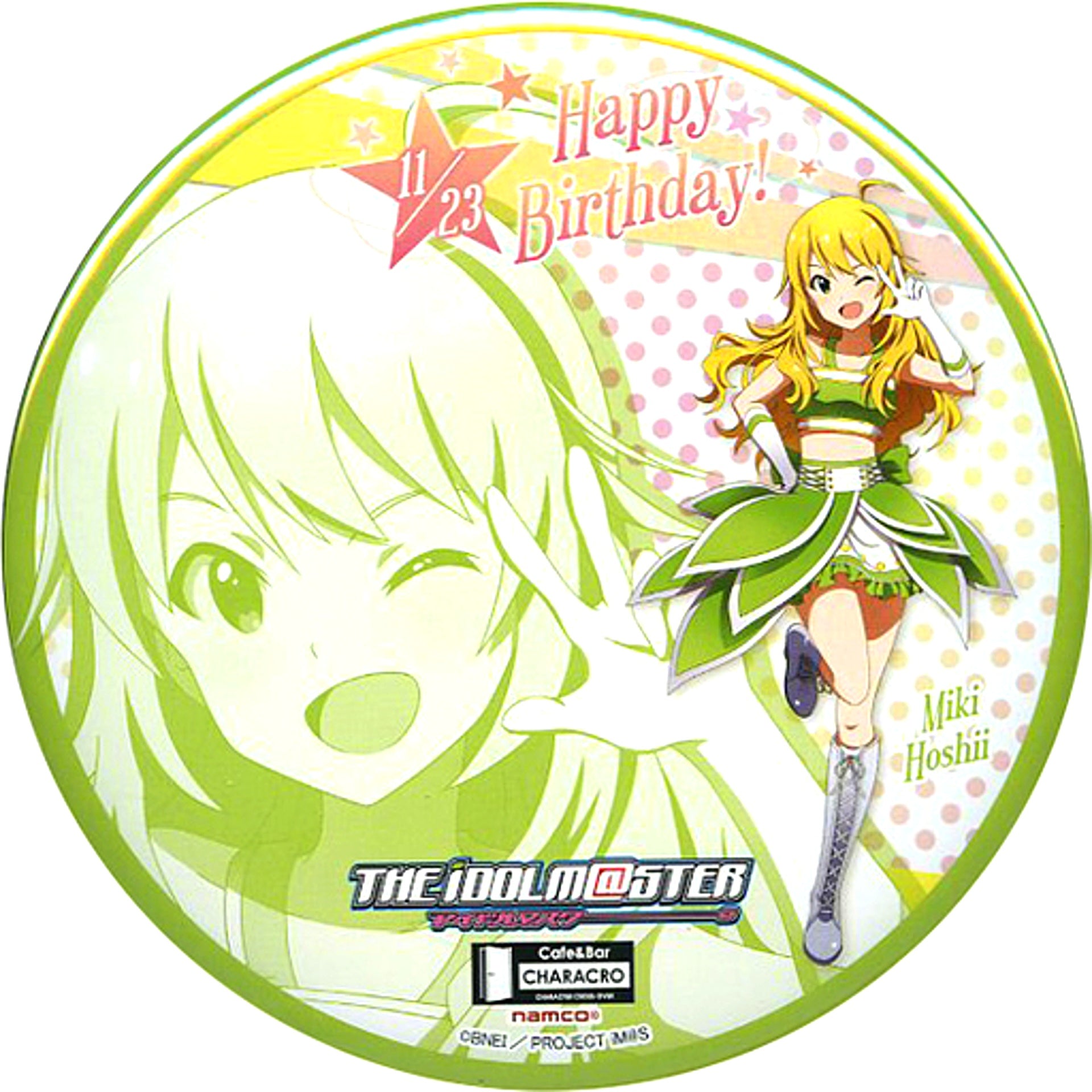 Miki Hoshii Birthday Festival 2016 Stand Badge Cafe & Bar Characro feat. The Idolmaster Miki Hoshii Birthday Festival Set Premium Bandai Limited [USED]