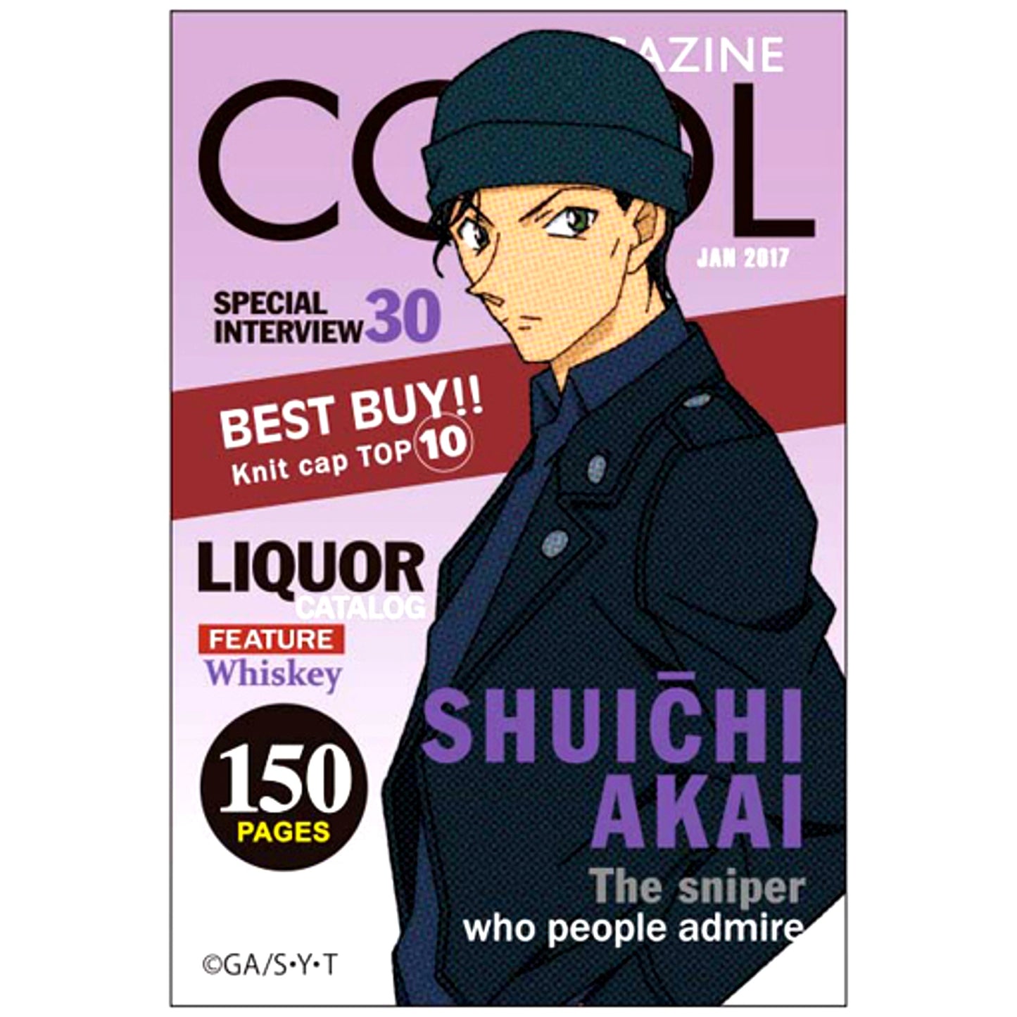 Shuichi Akai Detective Conan Square Button [USED]