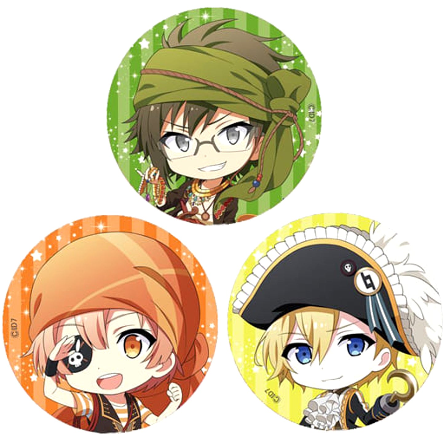 Yamato Nikaido Mitsuki Izumi Nagi Rokuya IDOLiSH7 Set of 3 Button Set [USED]