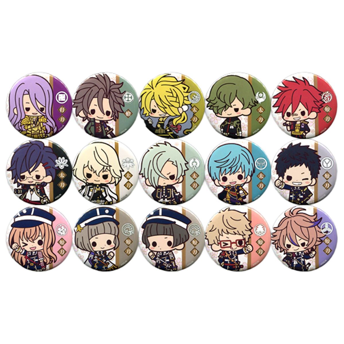 Hachisuka Kotetsu, etc. Touken Ranbu ONLINE Es Series Nino Trading Badge Collection Sakurai Ver. Vol.3 All 15 Types Set Badge [USED]