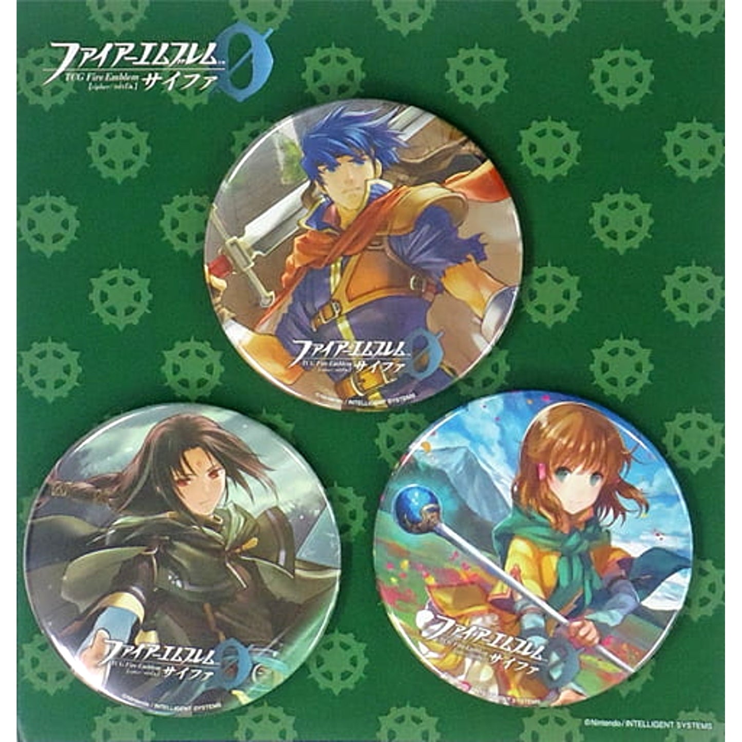 Fire Emblem Cipher Green Can Badge Set C91 Limited Set of 3 Buttons [USED]