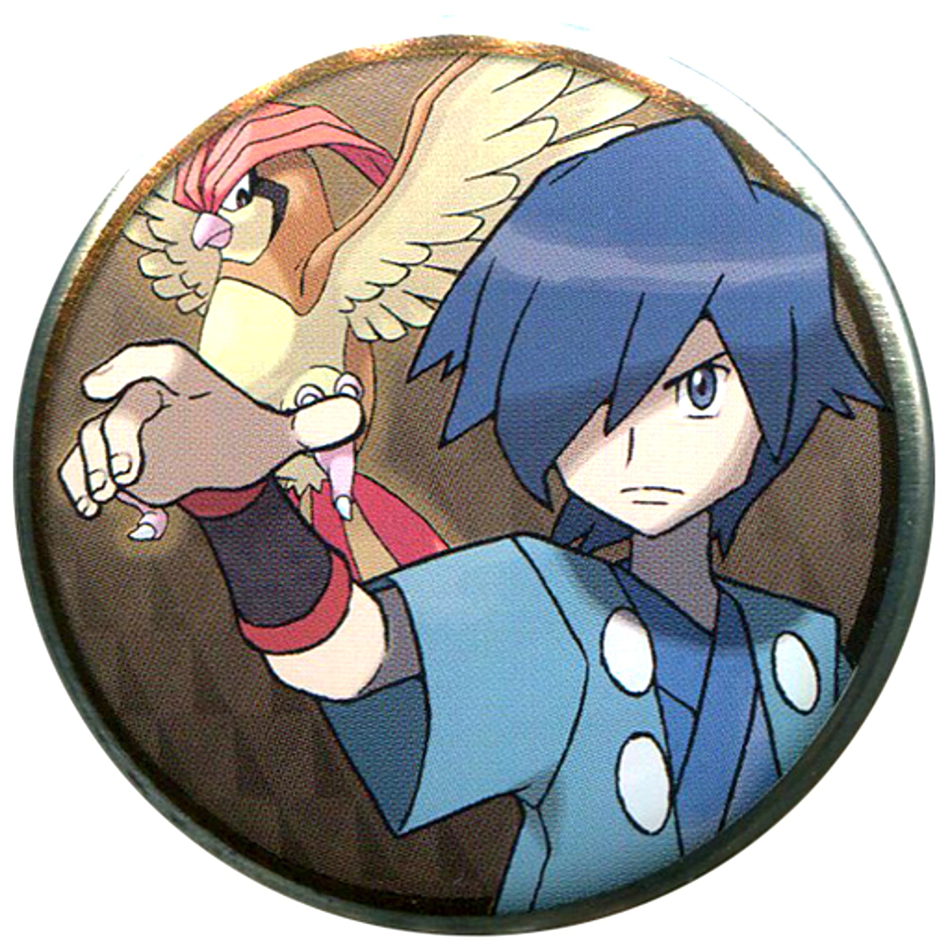 Falkner & Pidgeotto Pokemon 5 Button Collection Johto Edition Pokemon Center Limited [USED]