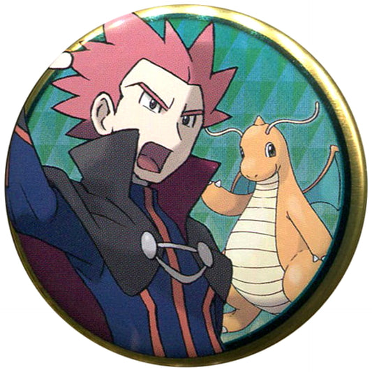 Pokemon Lance Dragonite Can Badge Collection Johto Edition Pokemon Center Limited Buttons [USED]