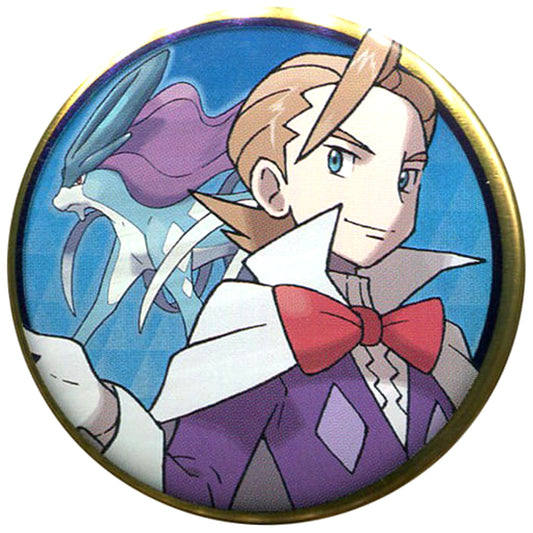 Pokemon Eusine Suicune Can Badge Collection Johto Edition Pokemon Center Limited Buttons [USED]