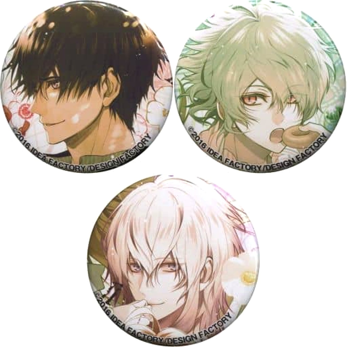 Collar x Malice Aiji Yanagi Takeru Sasazuka Kei Okazaki Can Badge animate Limited Official Visual Fan Book Bundled Bonus 3 Types Set Buttons [USED]
