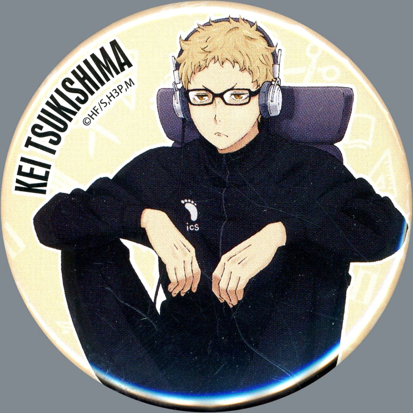 3 Kei Tsukishima Haikyu!! Anime Original Art Exhibition Final Set Button Collection [USED]