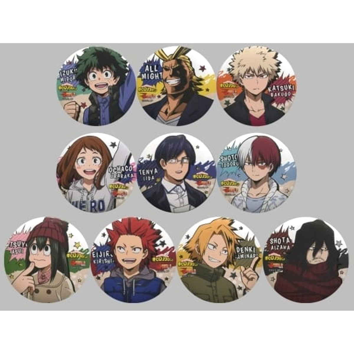 My Hero Academia Izuku Midoriya & Others Can Badge Collection J-World Tokyo Limited All 10 Types Set Buttons [USED]