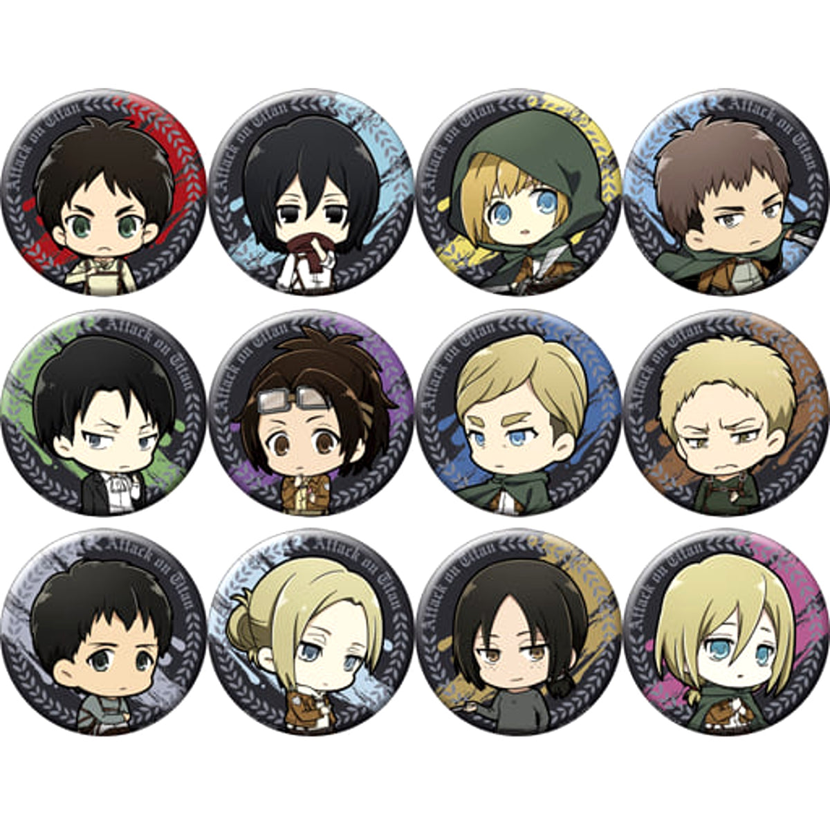 Attack on Titan Ellen Yeager & Others Character Badge Collection All 12 Types Set Buttons [USED]