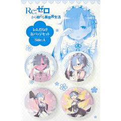 Re:ZERO -Starting Life in Another World- Rem Rem darake Can Badge Set Side: A Re: Rem's Birthday Life Starting From Zero 2017 in Akihabara Gamers Main Store Limited Buttons [USED]