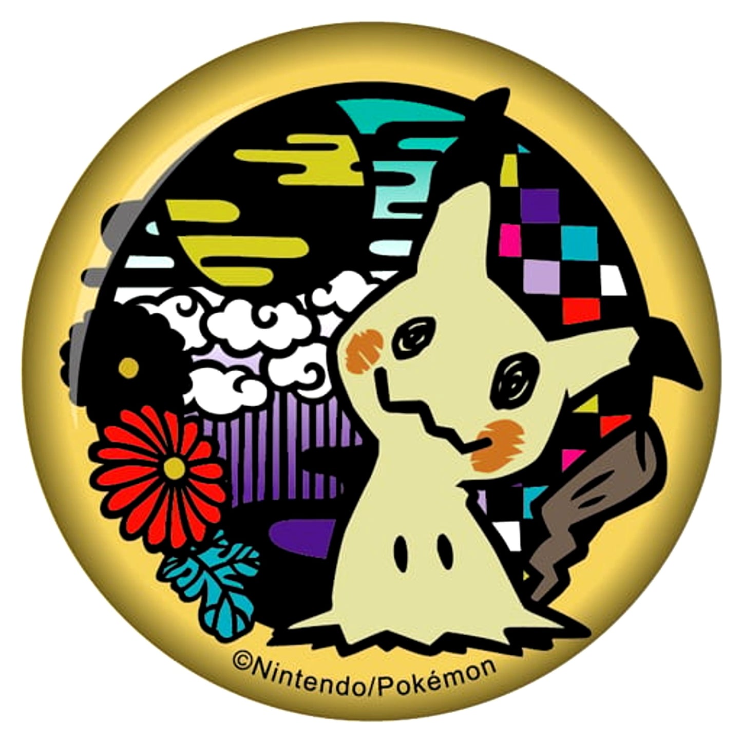 Mimikyu Pokemon Paper Cutout Series Washi Paper Button [USED]