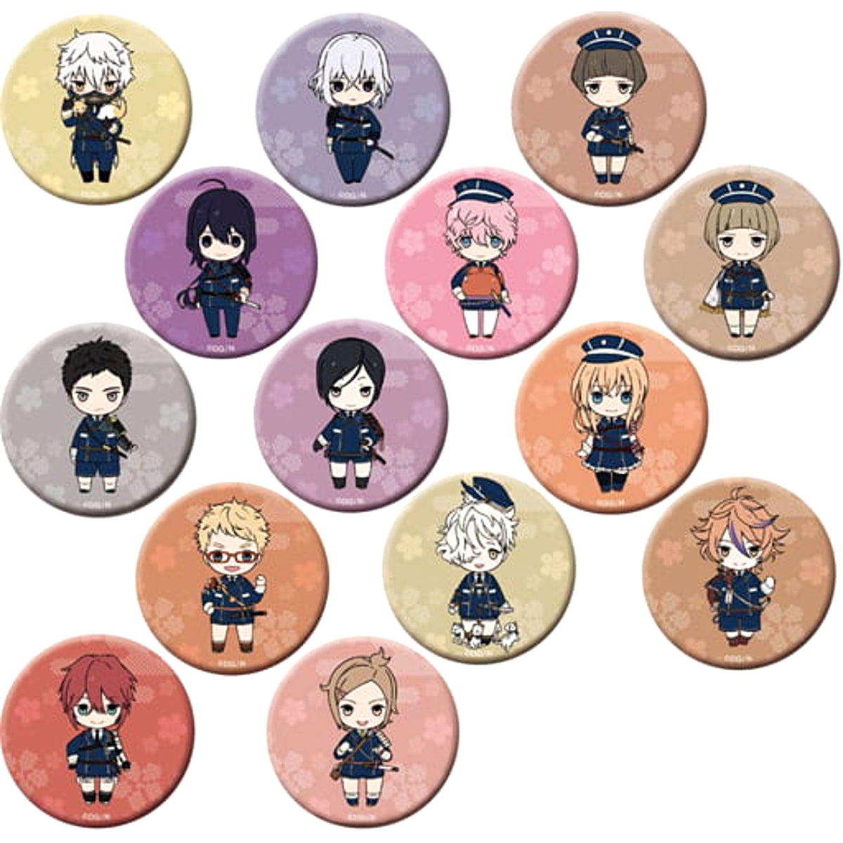 Touken Ranbu ONLINE Nakigitsune & Others Potedan! Can Badge Collection Part 4 All 14 Types Set Buttons [USED]