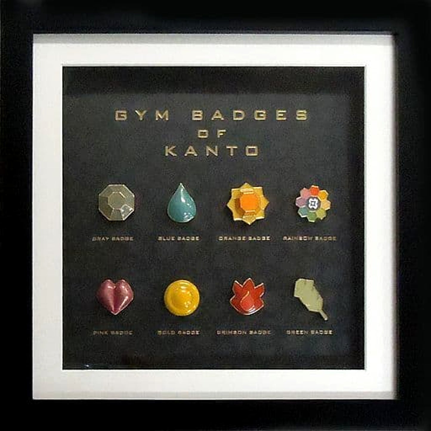 Pokemon Red & Green Kanto Gym Badge Collection Complete Set Set of 8 Buttons [USED]
