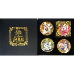 One Piece Film Gold Luffy & Others Yakara Can Badge 7-Eleven Limited Part 2 Advance Ticket Benefit Set of 4 Buttons [USED]