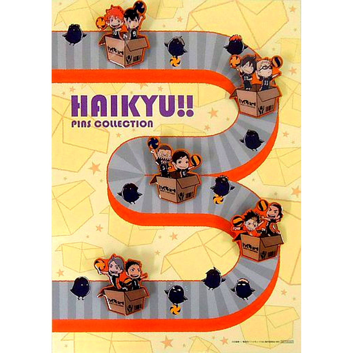 Karasuno High School Original Pin Button Set of 5 and Special Mount Blu-ray DVD Haikyu Karasuno High School VS Shiratorizawa Academy Vol.1 to Vol.5 Amazon Each Volume Purchase Bonus [USED]