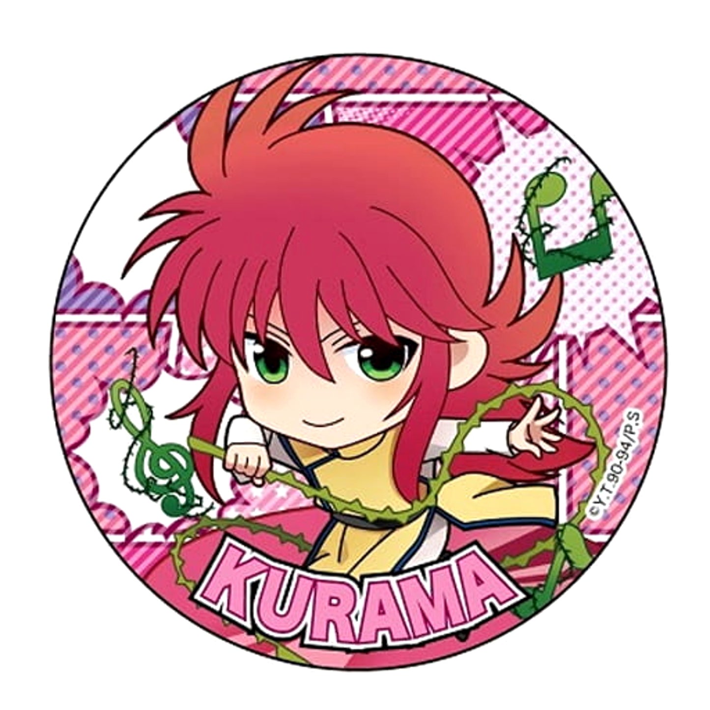 Yu Yu Hakusho Kurama Charamyu Pearl Paper Can Badge Buttons [USED]