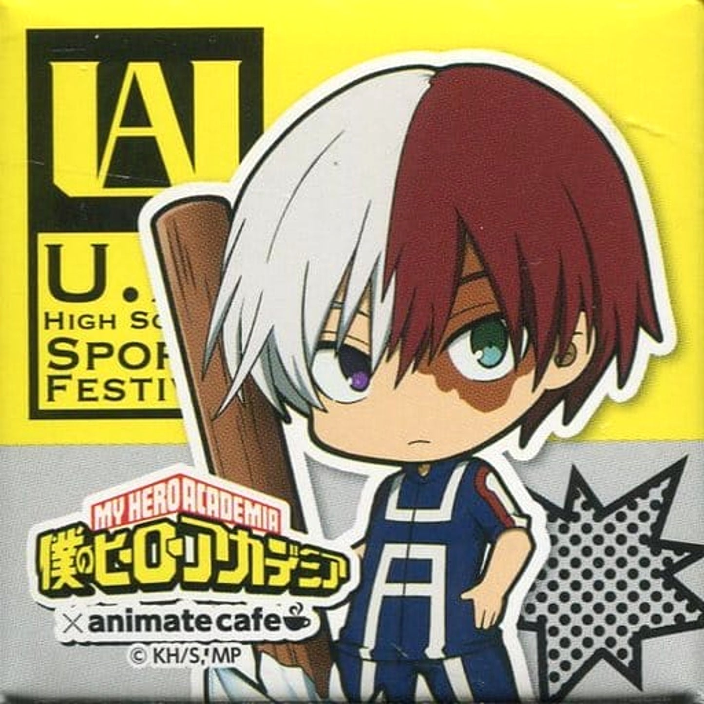 My Hero Academia Shoto Todoroki Trading Square Can Badge animate cafe Limited Buttons [USED]