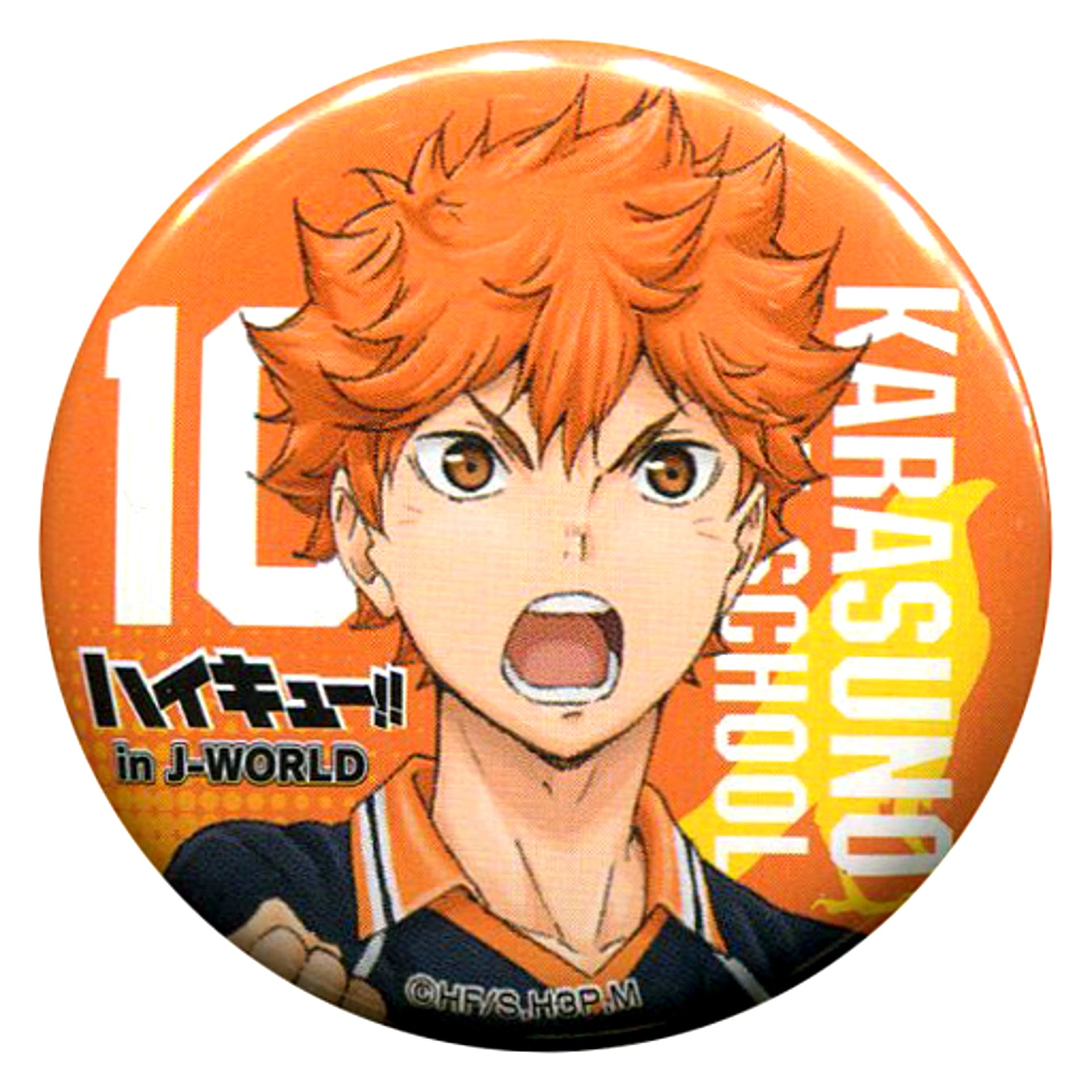 1 Shoyo Hinata Haikyu!! 44mm Button Sold Out Warning Sakanoshita Shop Part-Time Job Experience Star Prize in J-WORLD TOKYO [USED]