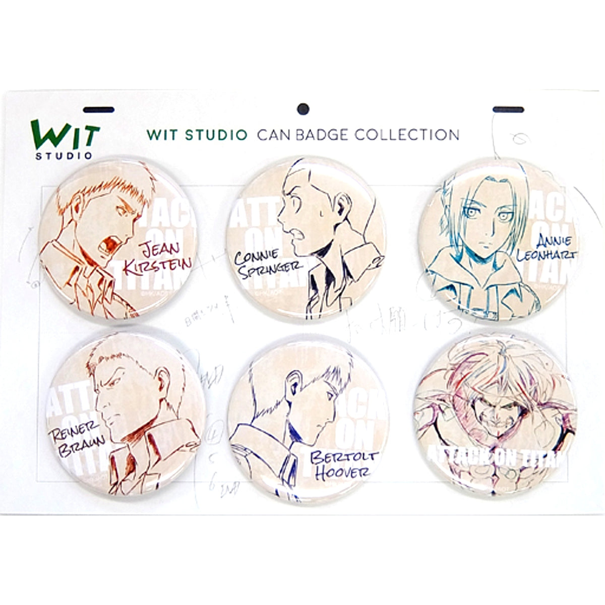 Set of 6 C Group Attack on Titan WIT STUDIO Button Collection AnimeJapan 2017 Goods [USED]