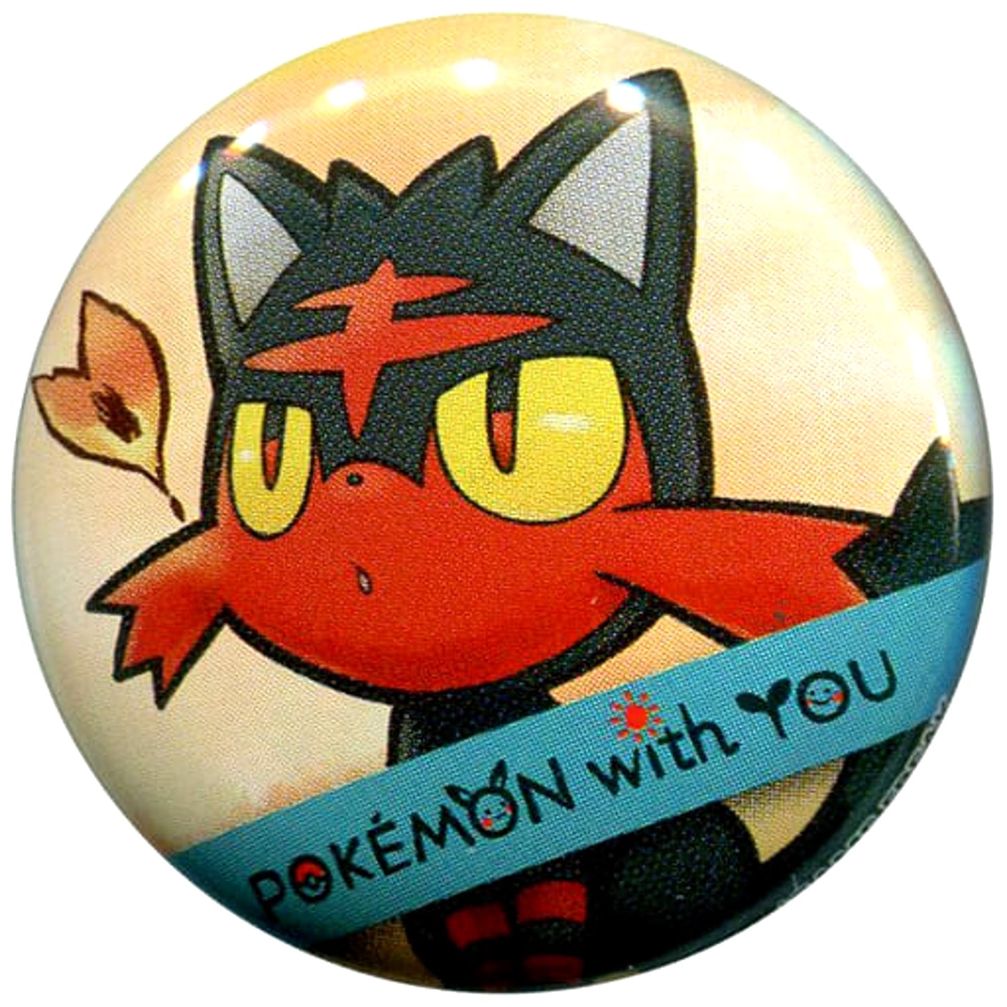 Pokemon Litten Nyabby with You Can Badge 2017 Pokemon Center Limited Buttons [USED]