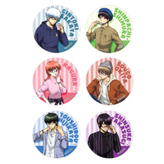 Gintama Gintoki Sakata & Others Drawn Glasses Can Badge 6 Types Set Buttons [USED]