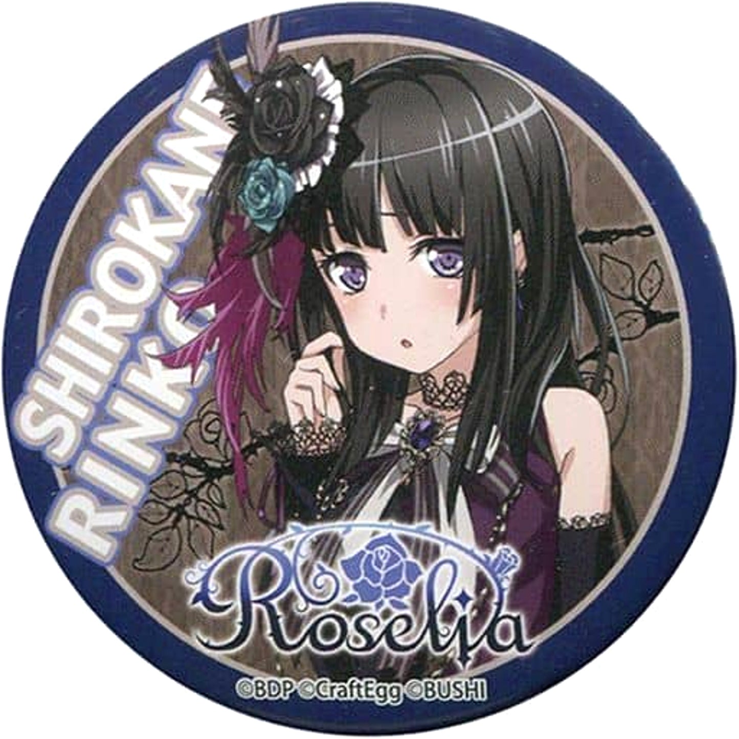BanG Dream! Rinko Shirokane Roselia Trading Can Badge Bang Dream! feat. Girls Band Party! in Shibuya Marui Limited Buttons [USED]