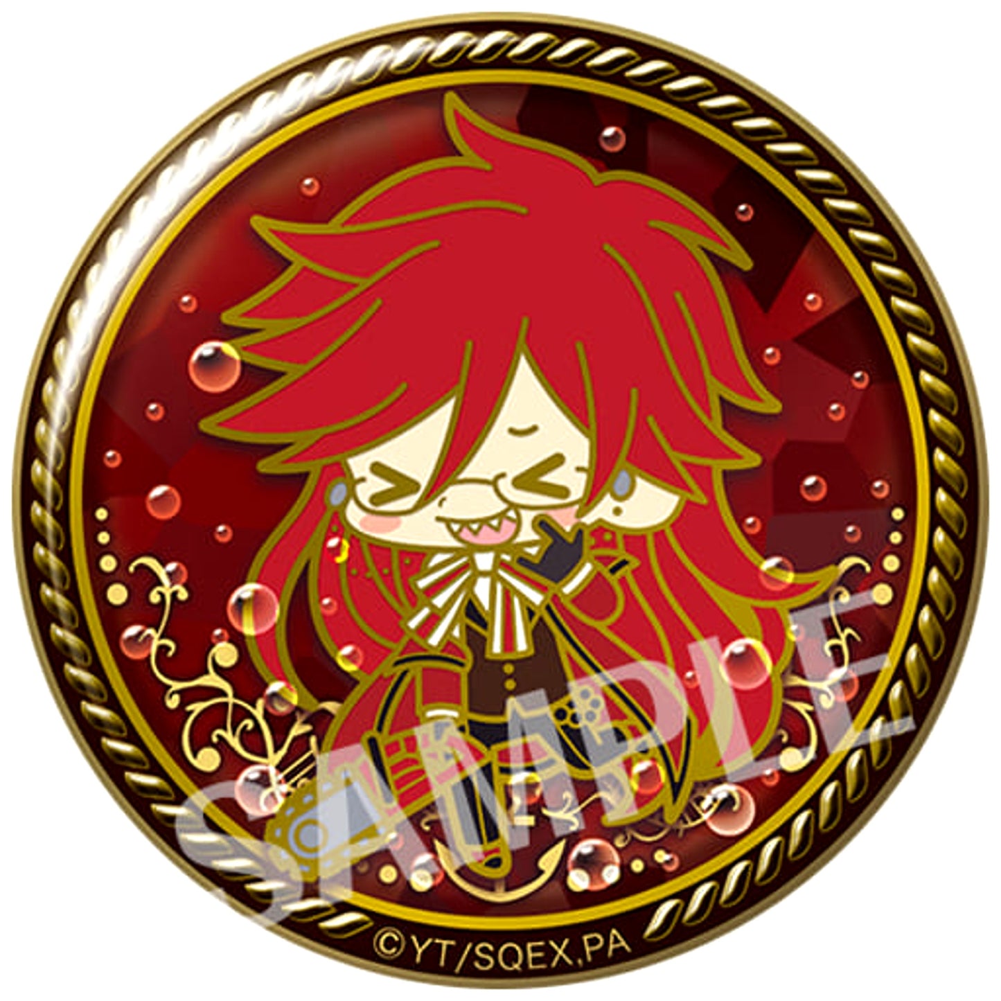 Black Butler: Book of the Atlantic Grell Sutcliff Whole Body Es Series Nino Dekokira Badge Collection Buttons [USED]