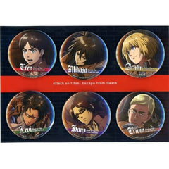 Attack on Titan: Escape from Certain Death Ellen Yeager & Others Large Size Tin Badge 3DS Software Treasure Box Bundled Bonus 6 Types Set Buttons [USED]