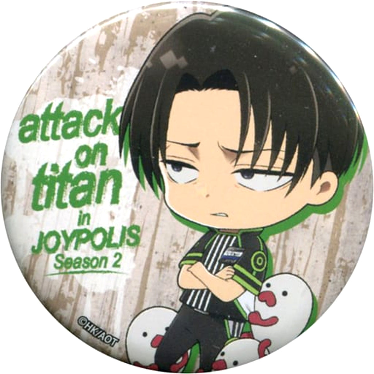 Attack on Titan Levi Ackerman Can Badge Ver.2 Attack On Titan in Joypolis -Season2- Limited Buttons [USED]
