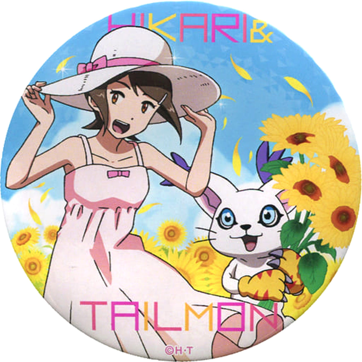 Digimon Adventure tri. Hikari Yagami Tailmon Dodeka Can Badge Digimon Adventure Fes.2017 Limited Buttons [USED]