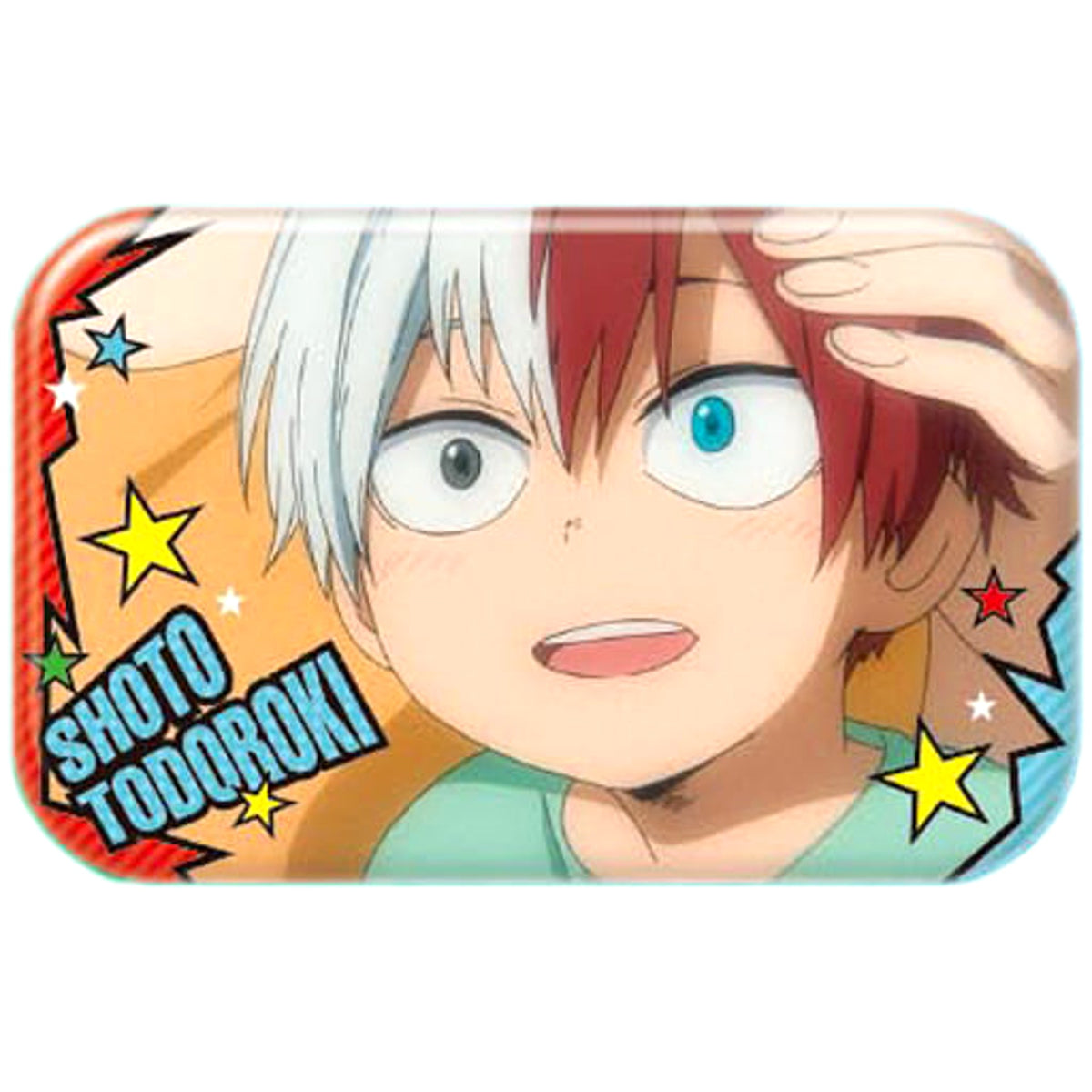 My Hero Academia Shoto Todoroki Round Squiare Can Badge 2 Buttons [USED]