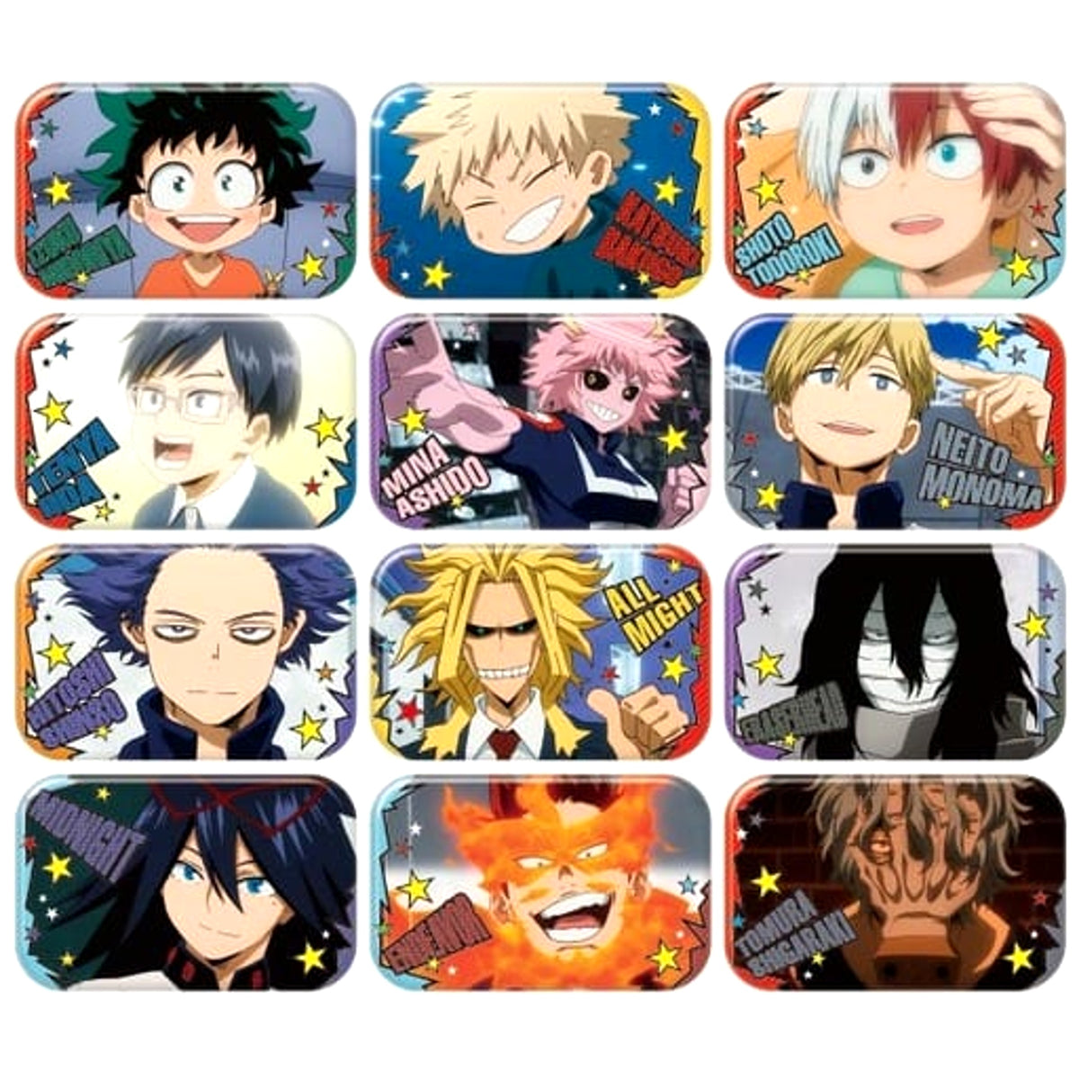 My Hero Academia Izuku Midoriya Round Squiare Can Badge 2 All 12 Types Set Buttons [USED]