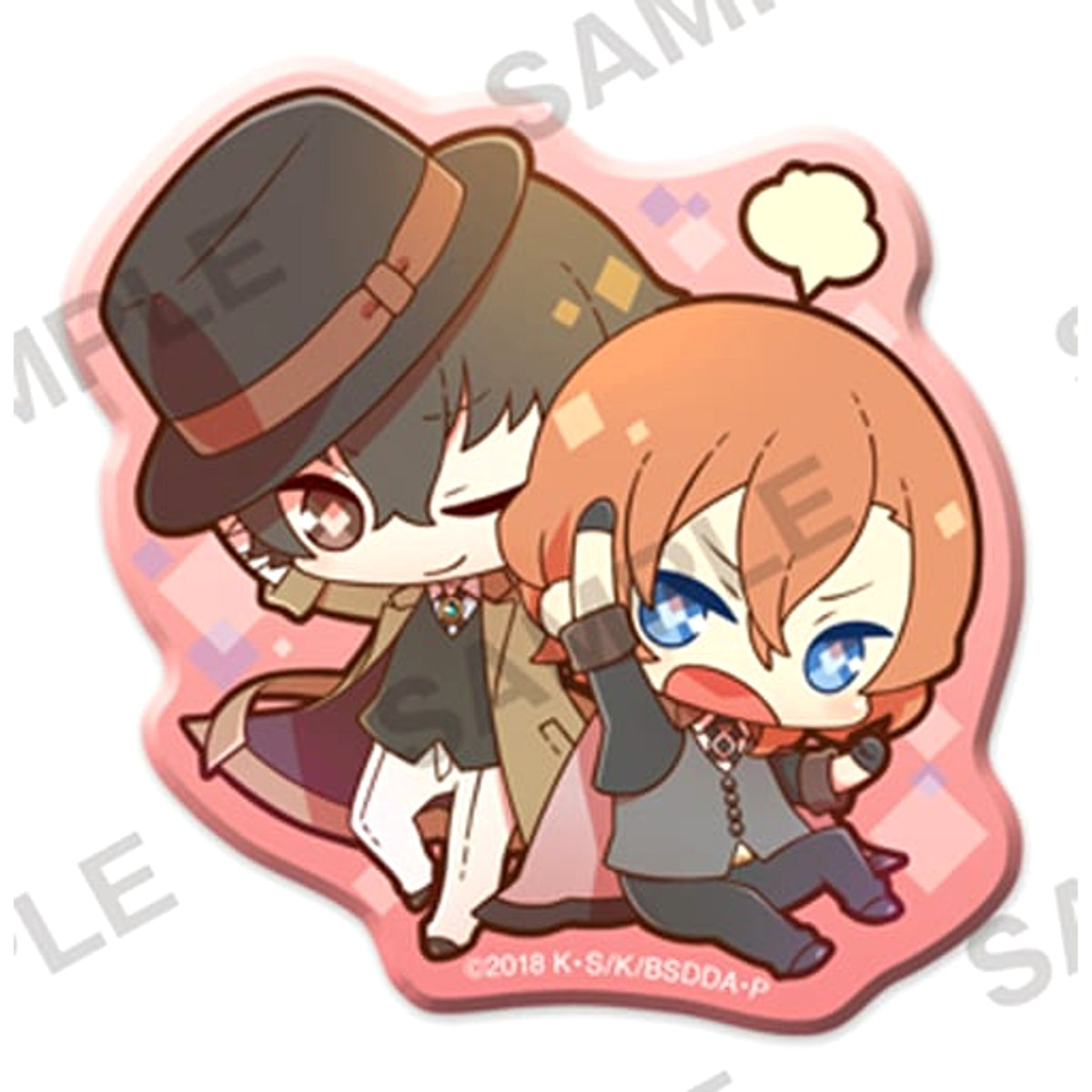 Bungo Stray Dogs Osamu Dazai Chuya Nakahara Clear Clip Badge Pea! Buttons [USED]