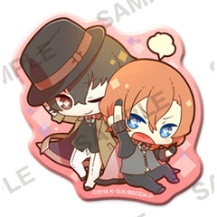 Bungo Stray Dogs Osamu Dazai Chuya Nakahara Clear Clip Badge Pea! Buttons [USED]