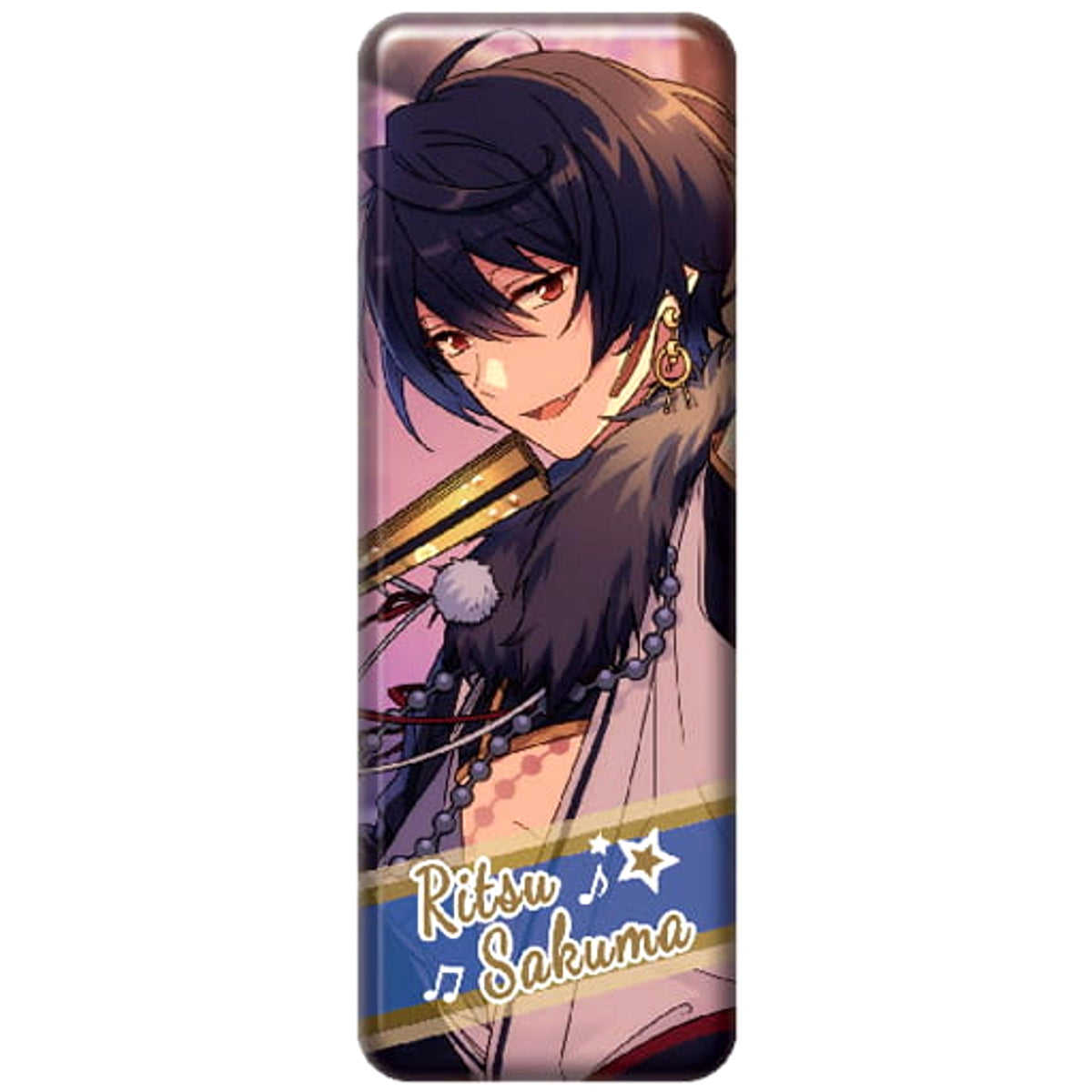 Ensemble Stars! Ritsu Sakuma Hand Fan Long Can Badge Collection 8 Buttons [USED]