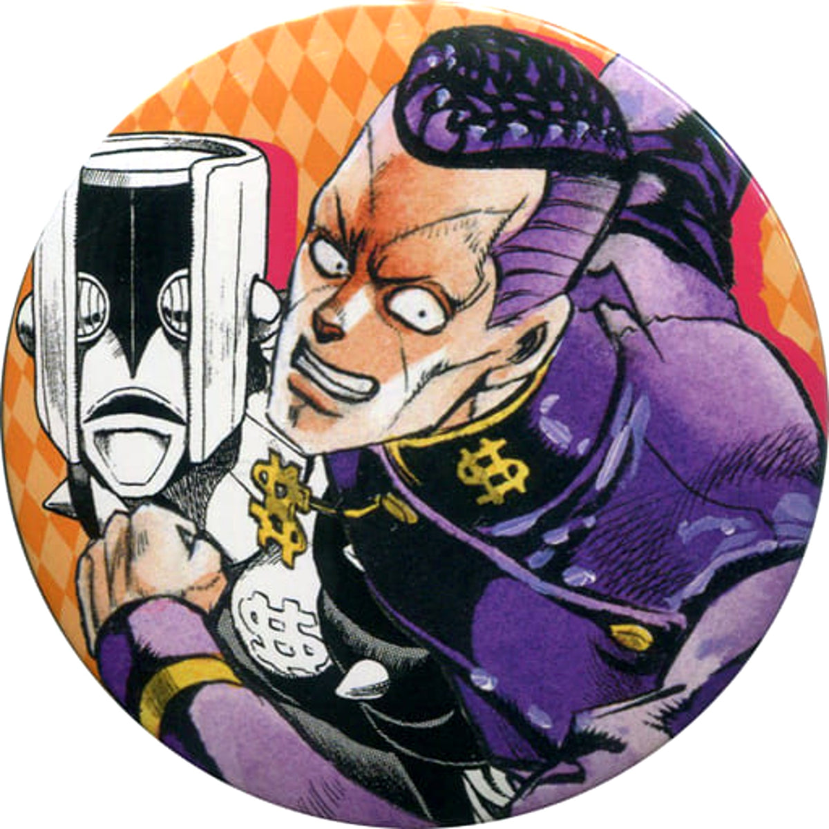 JoJo's Bizarre Adventure Okuyasu Nijimura Collection Can Badge Hirohiko Araki Original Art Exhibition Jojo Exhibition in Suoucho, S. City 2017 Limited Buttons [USED]