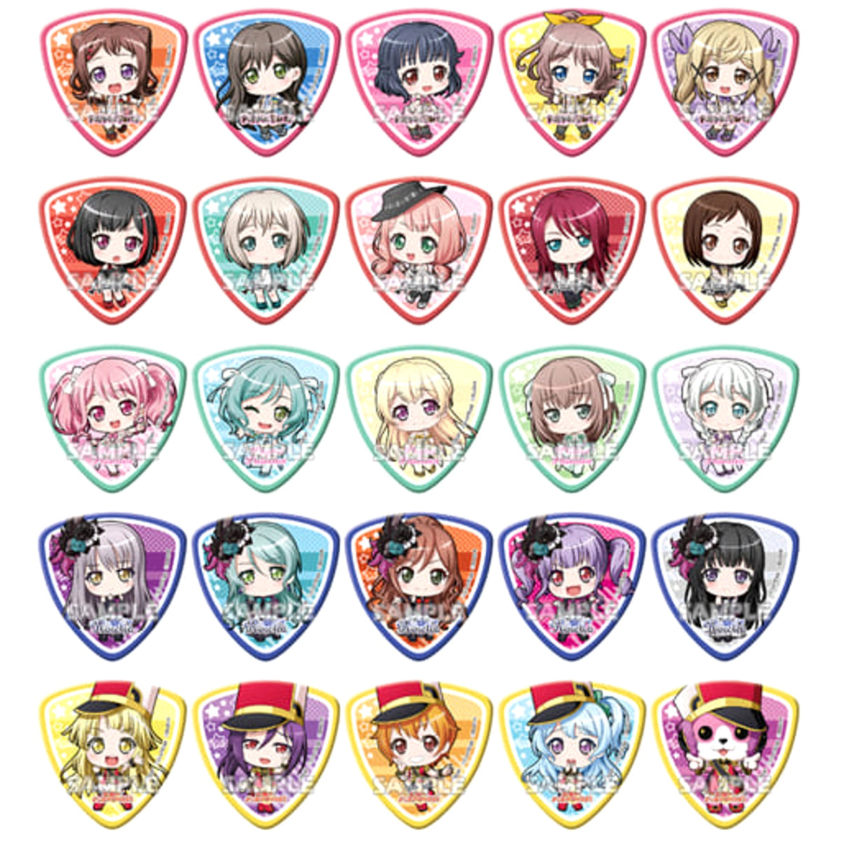 Bang Dream! Girls Band Party! Tae Hanazono & Others Trading Pick Type Can Badge All 25 Types Set Buttons [USED]
