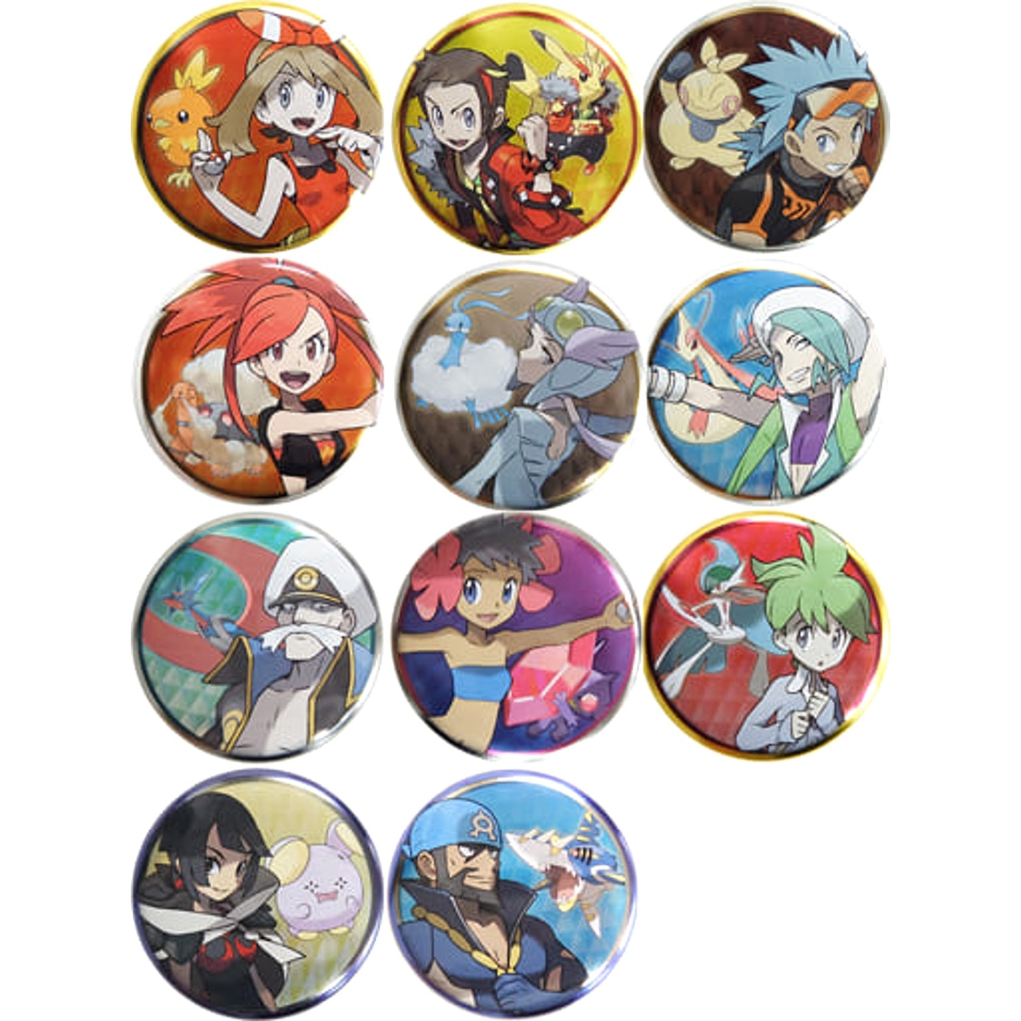Brawly & Others Pokemon All 11 Types Set Button Collection Hoenn Edition B Pokemon Center Limited [USED]