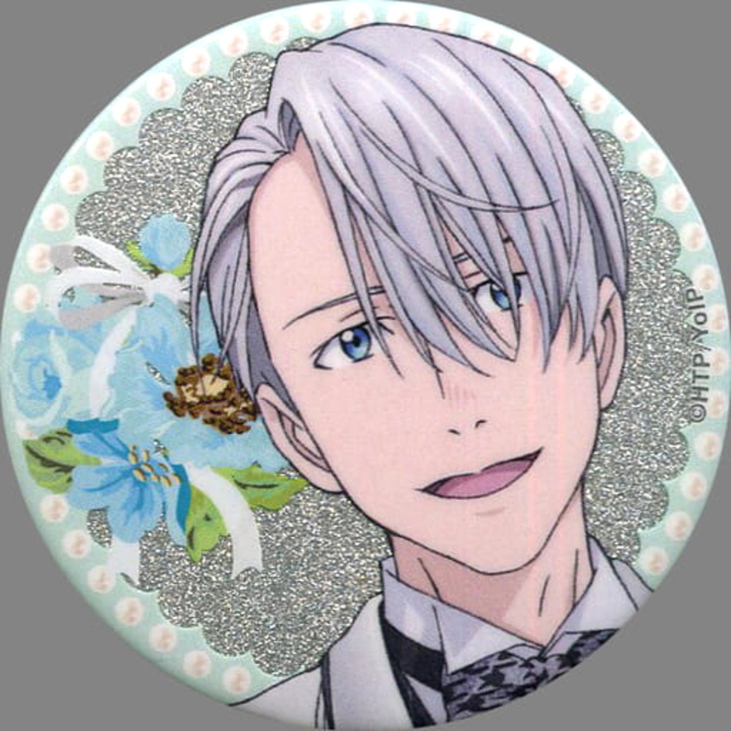Yuri!!! on ICE x with a Wish Victor Nikiforov Glitter Finish Trading Can Badge Tuxedo Ver. Only Shop Limited Buttons [USED]