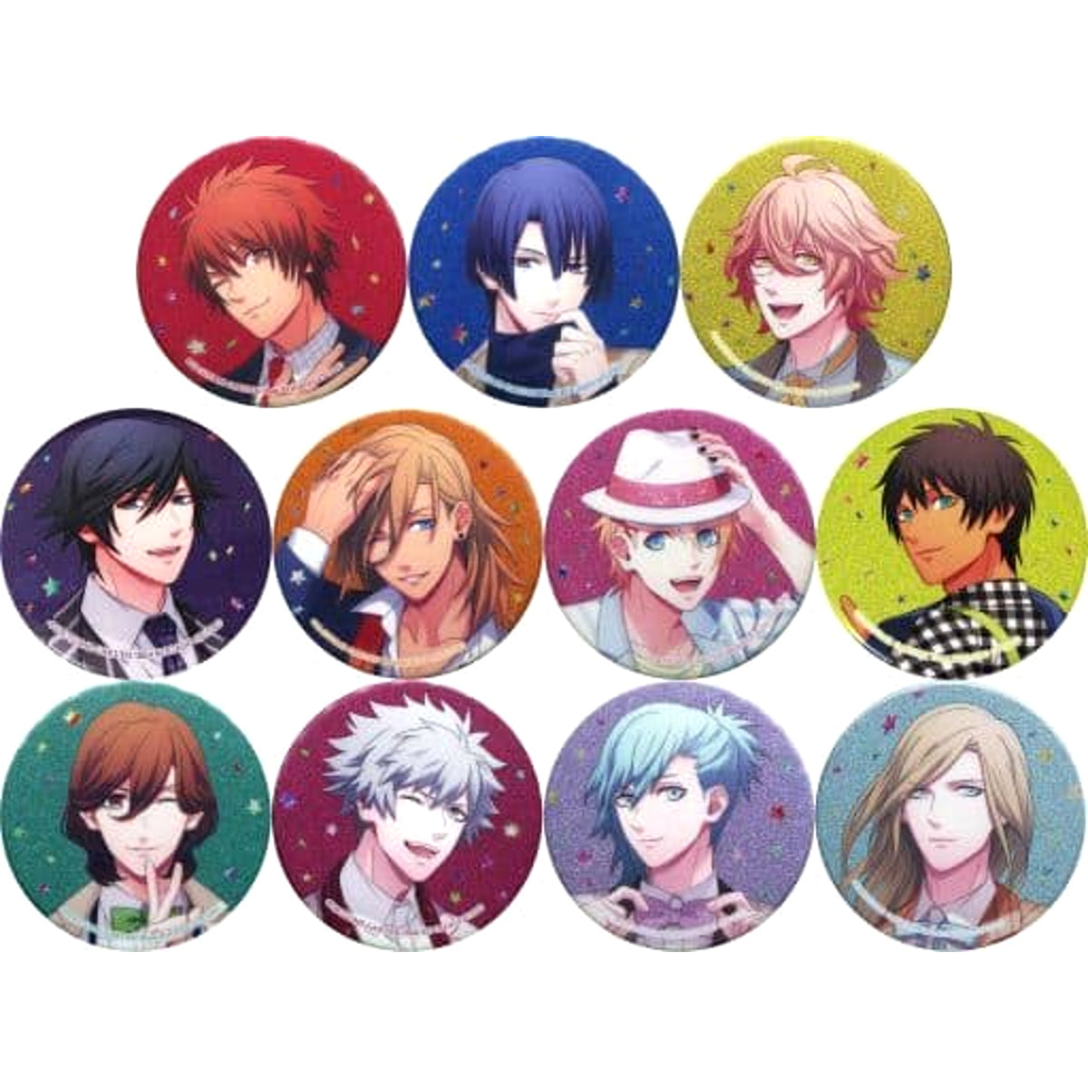 Uta no Prince Sama Otoya Ittoki & Others Trading Can Badge Glitter Star Ver. 7th Special Anniversary Limited All 11 Types Set Buttons [USED]