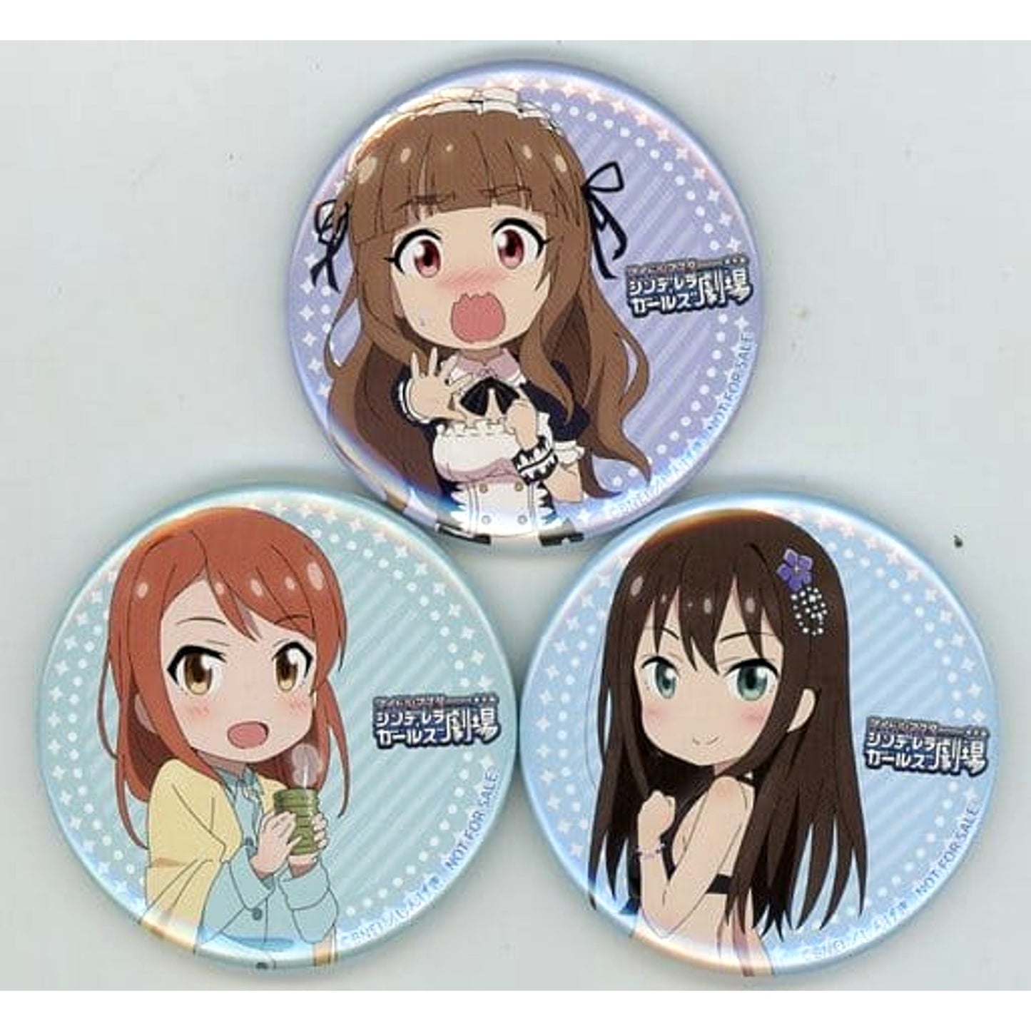 Triad Primus THE IDOLM@STER Cinderella Girls Theater Set of 3 Newly Drawn Button animate Limited Blu-ray/DVD Whole Vol.Purchase Bonus [USED]