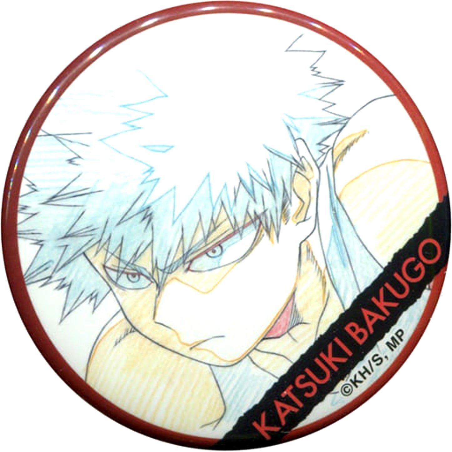 My Hero Academia Katsuki Bakugo Text Color Red Original Character Badge Collection [USED]