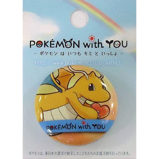 Pokemon Dragonite Kairyu with You Can Badge 2017 Pokemon Center Limited Buttons [USED]